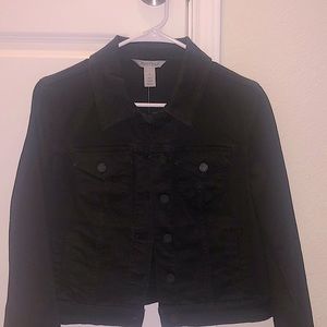 White house black market black denim jacket